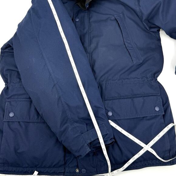 Vintage Eddie Bauer Navy Jacket Men’s XL Goose Down Coat Hooded Puffer Parka - Picture 11 of 16